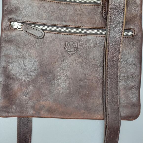 I Malatesta Leather Brown Crossbody Shoulder Bag Made in Italy - Picture 2 of 14
